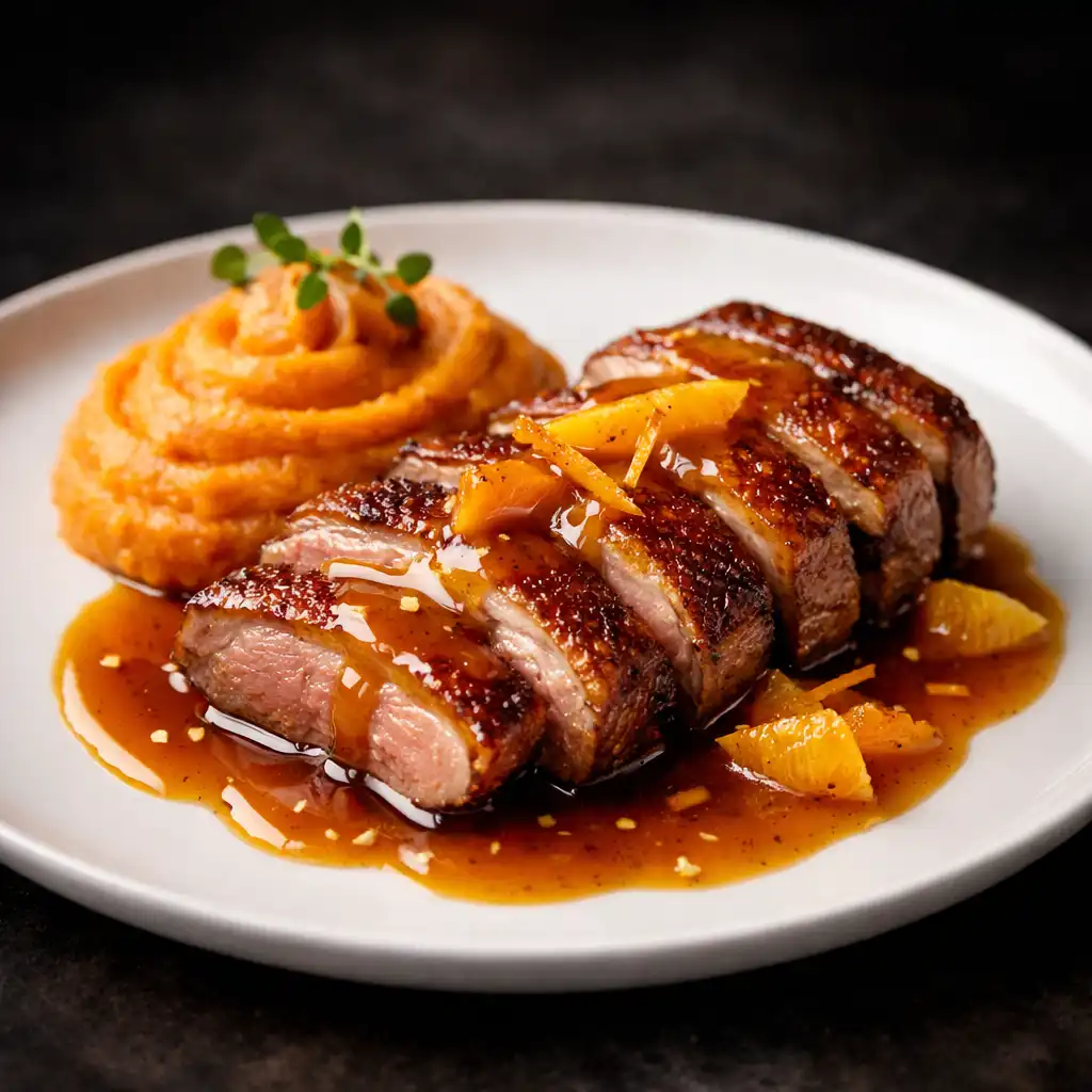 Ropogós bőrű kacsamell narancsos mártással